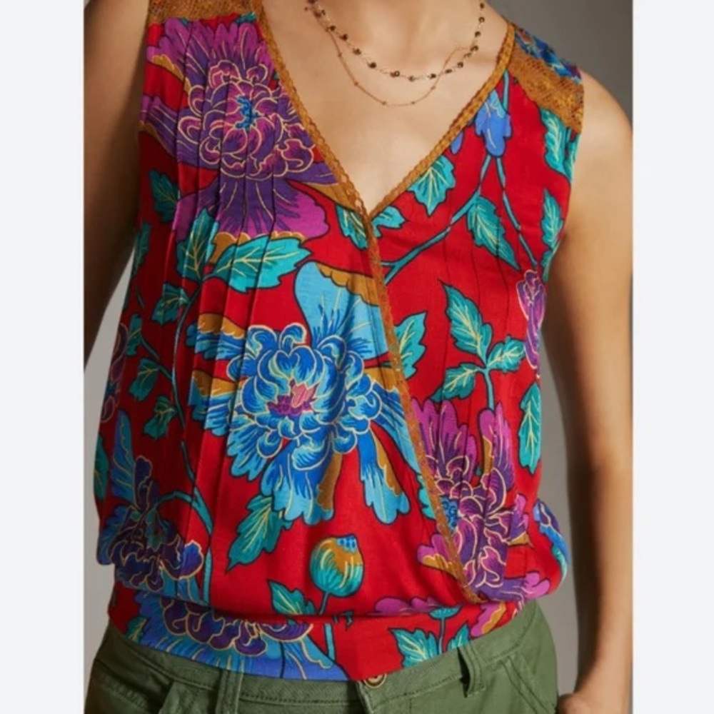 NWT Anthropologie Tiny Rain Scarf Wrap Top Size XS